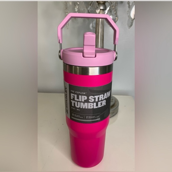NEW Stanley 30oz IceFlow Flip Straw Stainless Steel Tumbler - Camelia Hot Pink - Picture 11 of 11